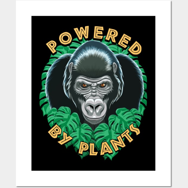 Vegan gorilla powered by plants Wall Art by TMBTM